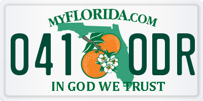 FL license plate 0410DR