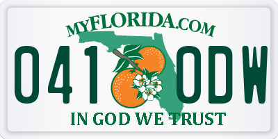 FL license plate 0410DW