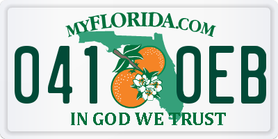 FL license plate 0410EB