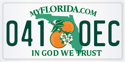 FL license plate 0410EC