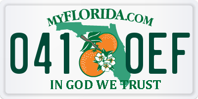 FL license plate 0410EF