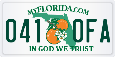 FL license plate 0410FA