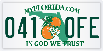 FL license plate 0410FE