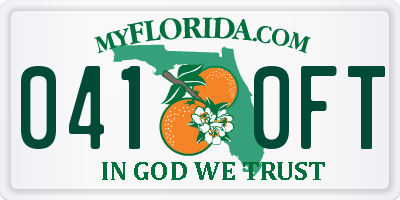 FL license plate 0410FT