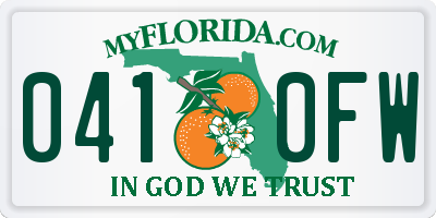 FL license plate 0410FW