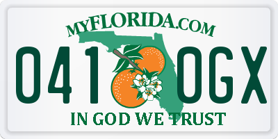 FL license plate 0410GX