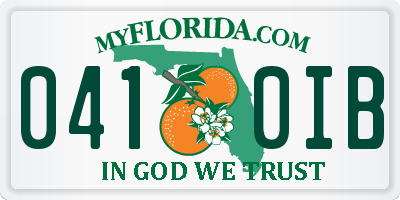 FL license plate 0410IB