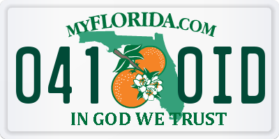 FL license plate 0410ID
