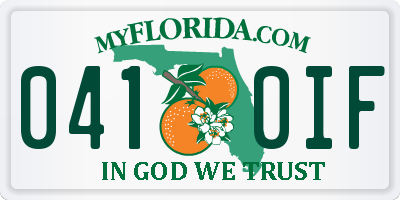 FL license plate 0410IF