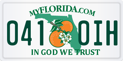 FL license plate 0410IH