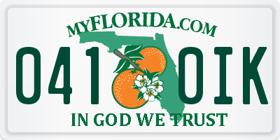 FL license plate 0410IK