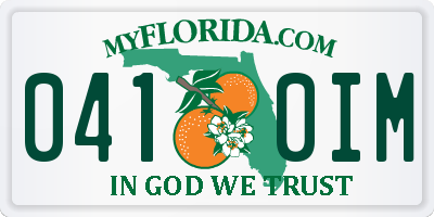 FL license plate 0410IM