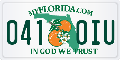 FL license plate 0410IU