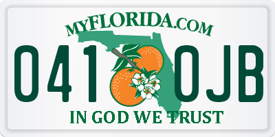 FL license plate 0410JB