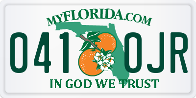 FL license plate 0410JR