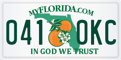 FL license plate 0410KC