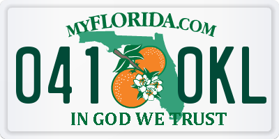 FL license plate 0410KL