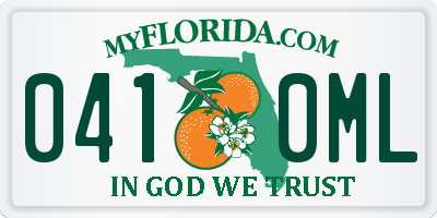 FL license plate 0410ML