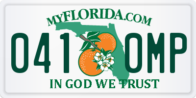 FL license plate 0410MP