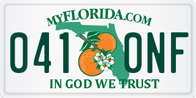 FL license plate 0410NF