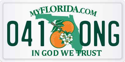 FL license plate 0410NG