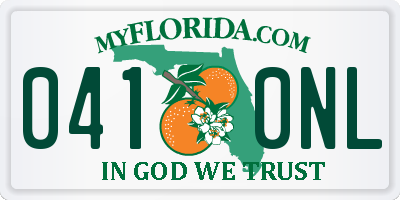 FL license plate 0410NL