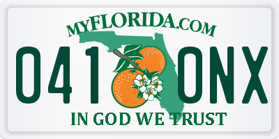 FL license plate 0410NX