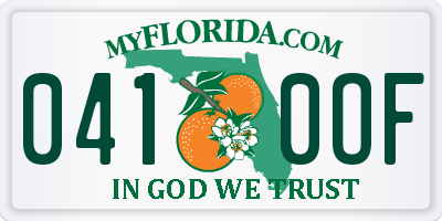 FL license plate 0410OF