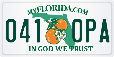 FL license plate 0410PA