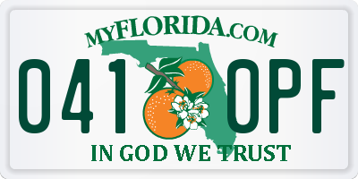 FL license plate 0410PF