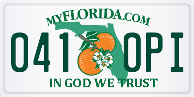 FL license plate 0410PI