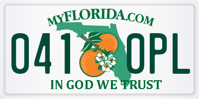 FL license plate 0410PL