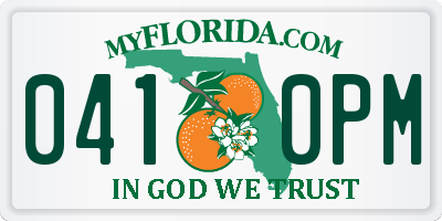 FL license plate 0410PM