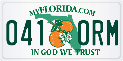 FL license plate 0410RM