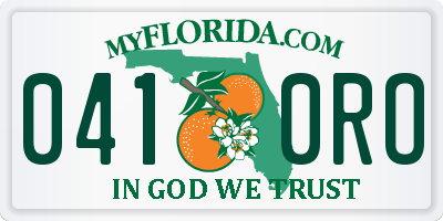 FL license plate 0410RO