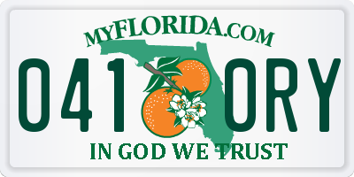 FL license plate 0410RY