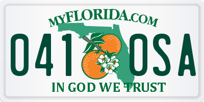 FL license plate 0410SA