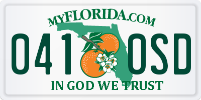 FL license plate 0410SD