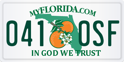 FL license plate 0410SF