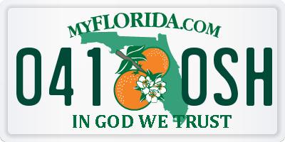FL license plate 0410SH