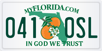 FL license plate 0410SL