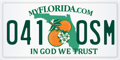 FL license plate 0410SM