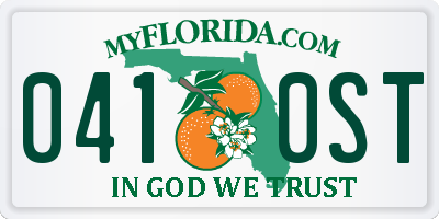 FL license plate 0410ST