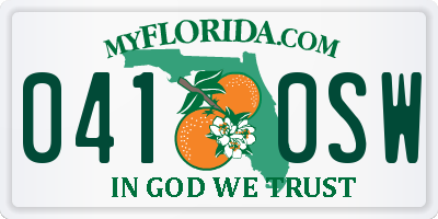 FL license plate 0410SW