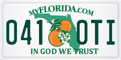 FL license plate 0410TI