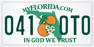 FL license plate 0410TO