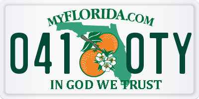 FL license plate 0410TY