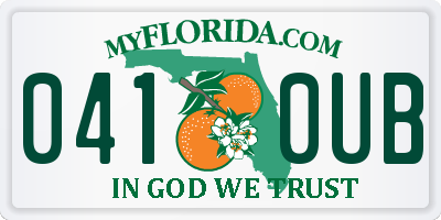 FL license plate 0410UB