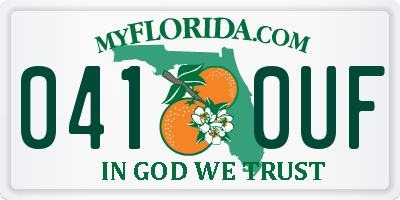 FL license plate 0410UF