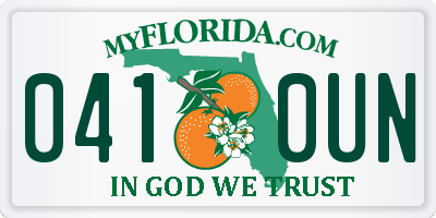 FL license plate 0410UN